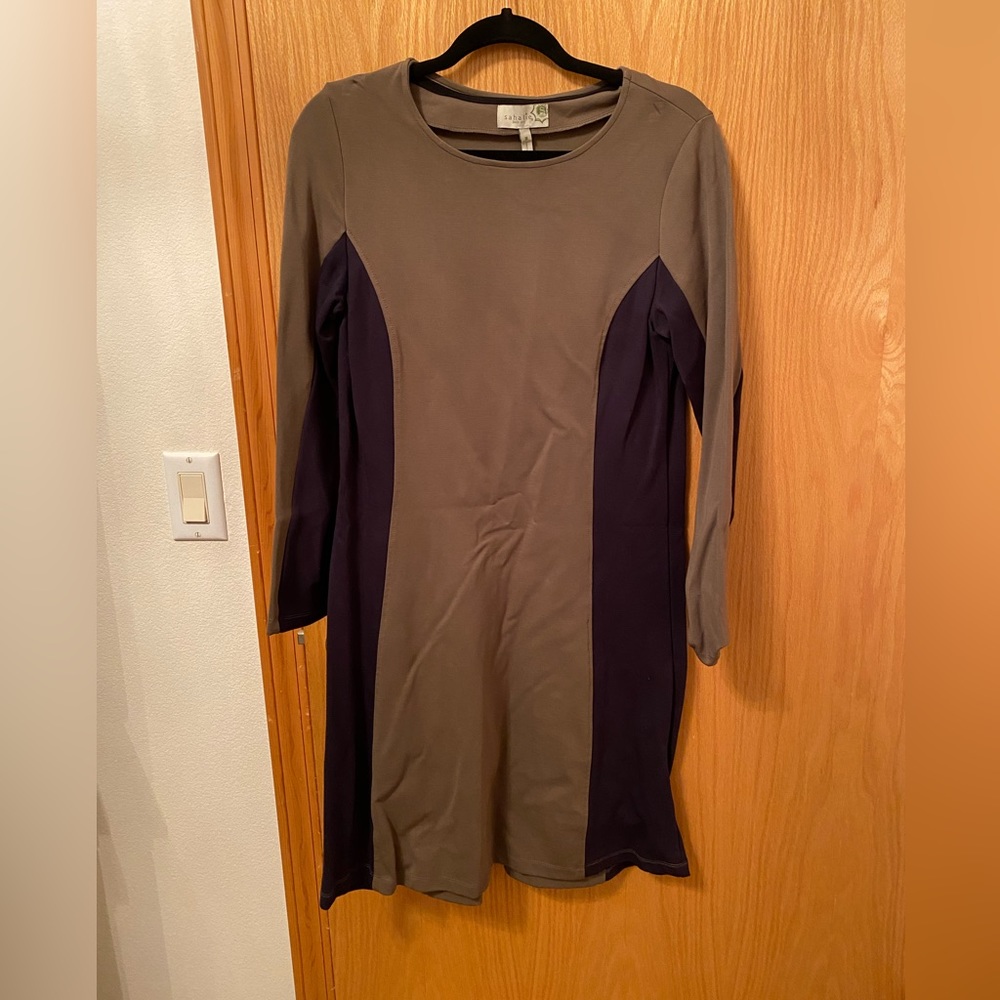 Sahalie Olive & navy medium dress